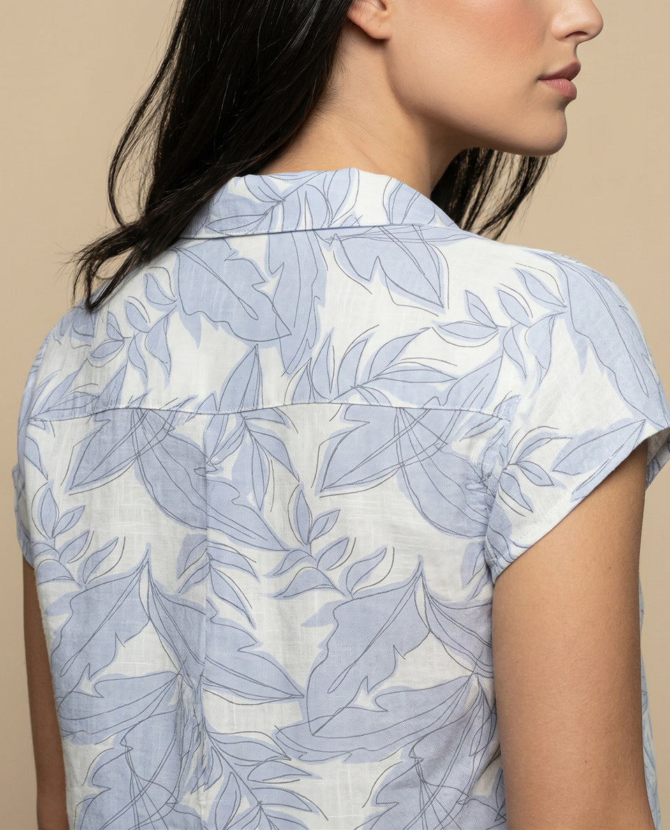 Camisa manga corta cuello camisero en algodón - Crudo 34_912H000_CRU110605_6