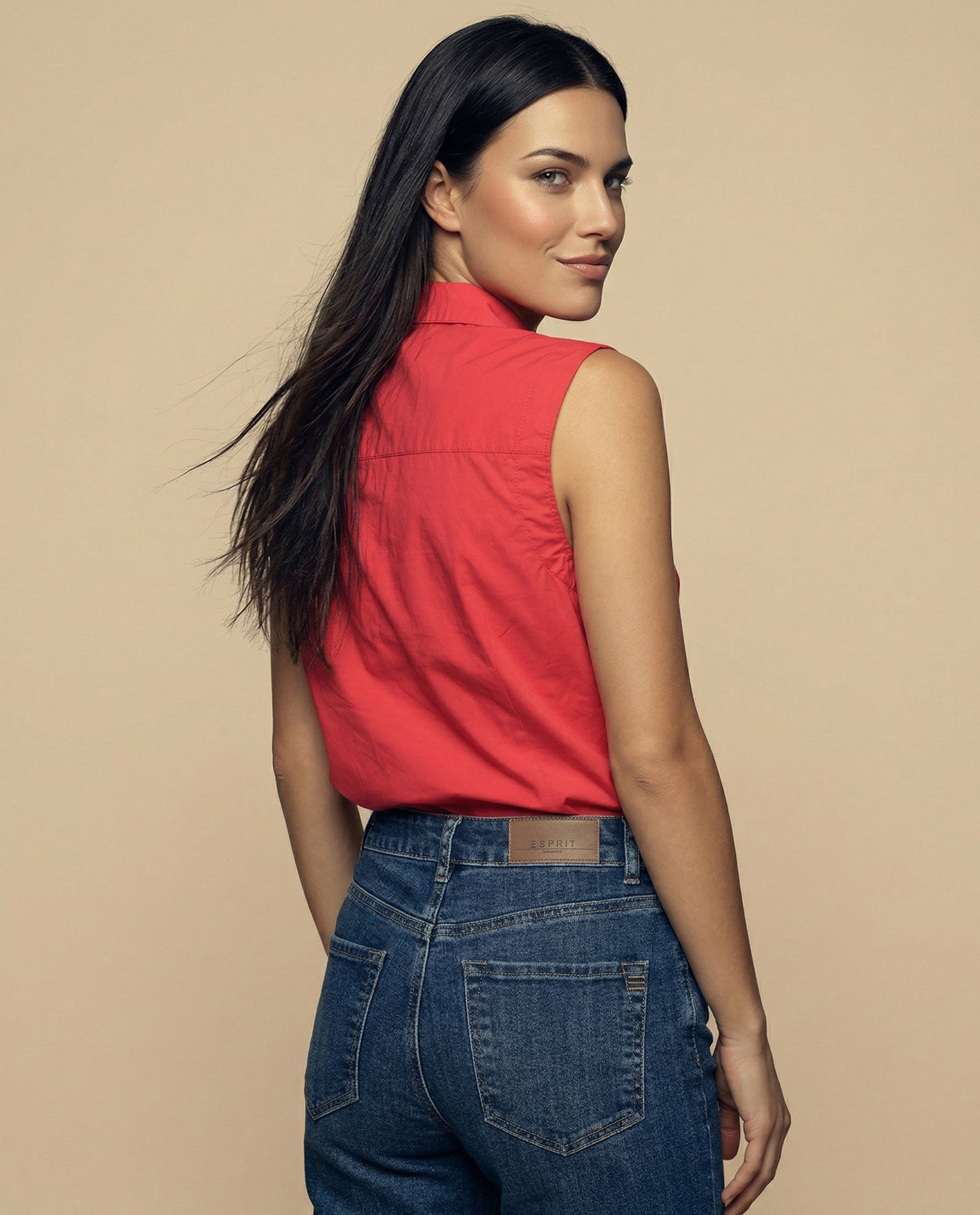 Camisa manga corta cuello camisero en algodón - Rojo 34_912H002_ROJ181764_4
