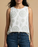 Camisa manga sisa de tejido con textura cuello redondo - Crudo