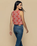 Camisa bordada manga sisa cuello redondo - Rojo 34_912H004_ROJ191653_4