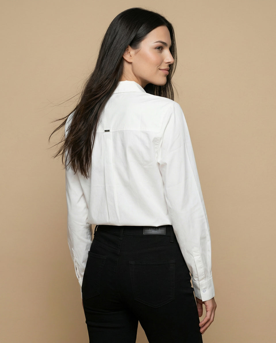 Camisa manga larga cuello camisero fit entallado - Blanco 34_912H007_BLA114001_4