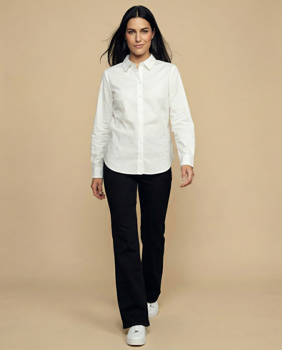 Camisa manga larga cuello camisero fit entallado - Blanco 34_912H007_BLA114001_5