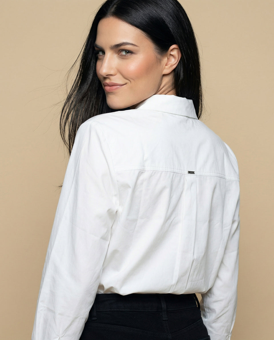 Camisa manga larga cuello camisero fit entallado - Blanco 34_912H007_BLA114001_6