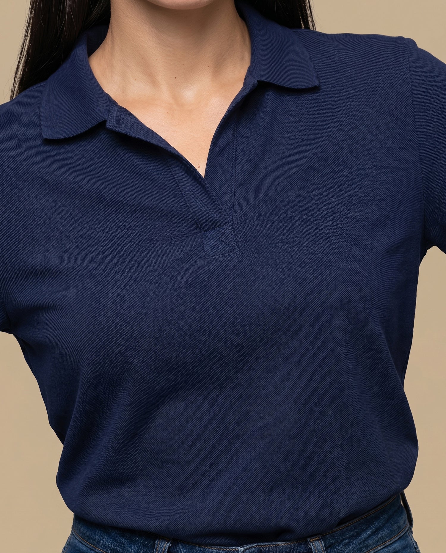 Camisa manga larga cuello camisero - Azul