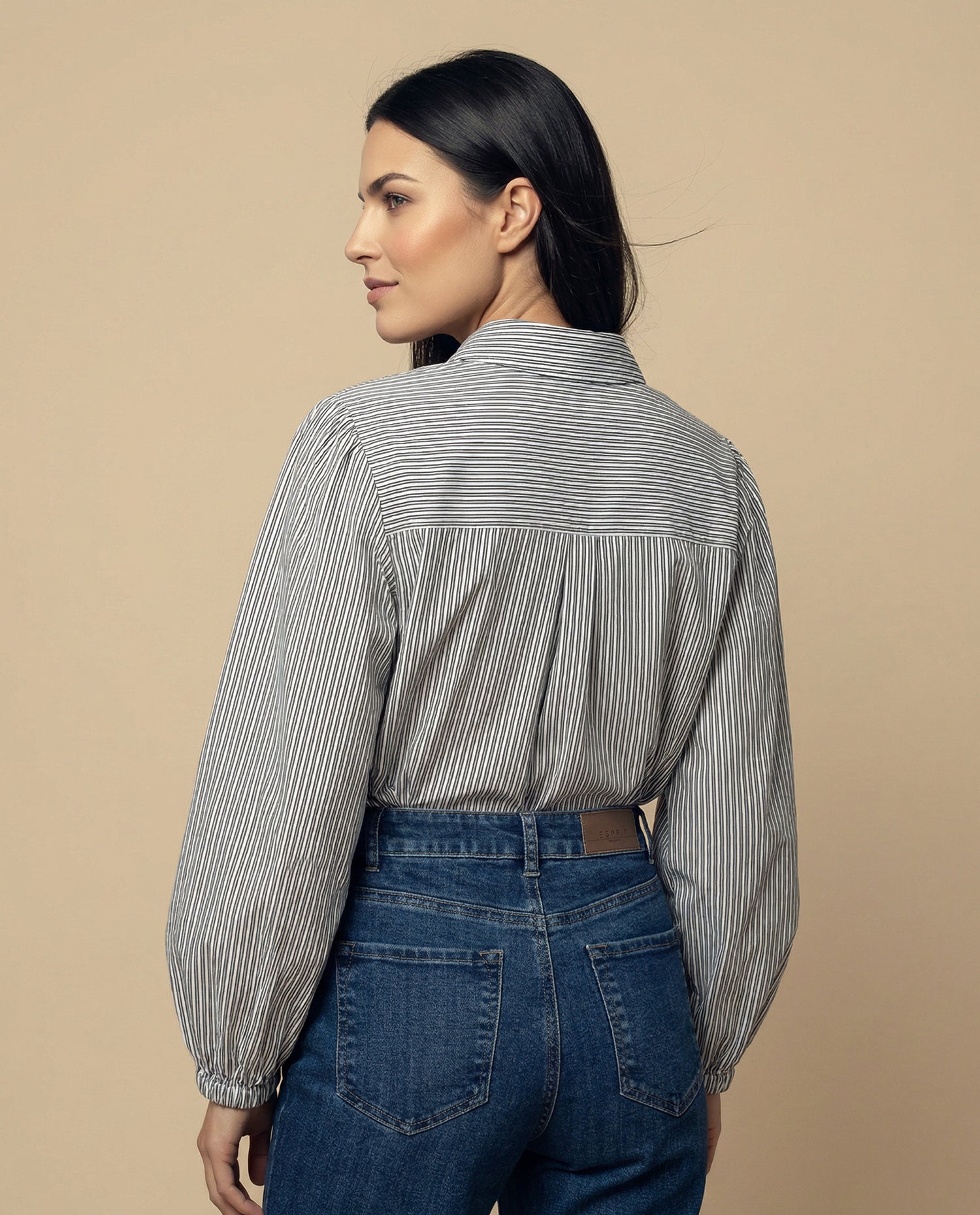 Camisa manga larga cuello camisero - Blanco