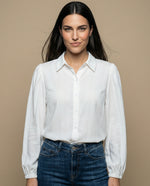 Camisa manga larga cuello camisero - Blanco