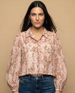Camisa manga larga cuello camisero - Crudo