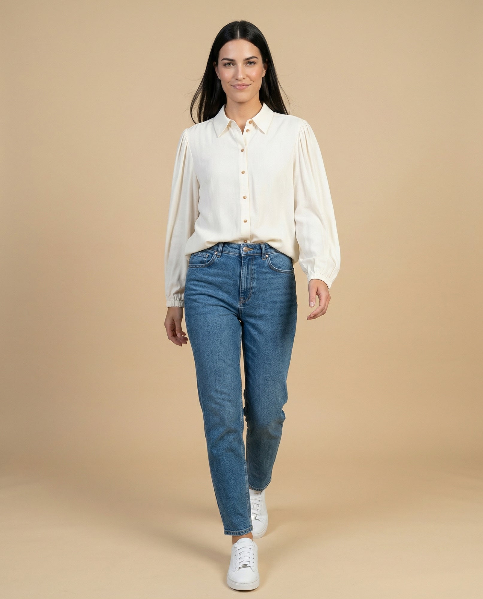 Camisa manga larga cuello camisero - Crudo 34_912H008_CRU130513_5