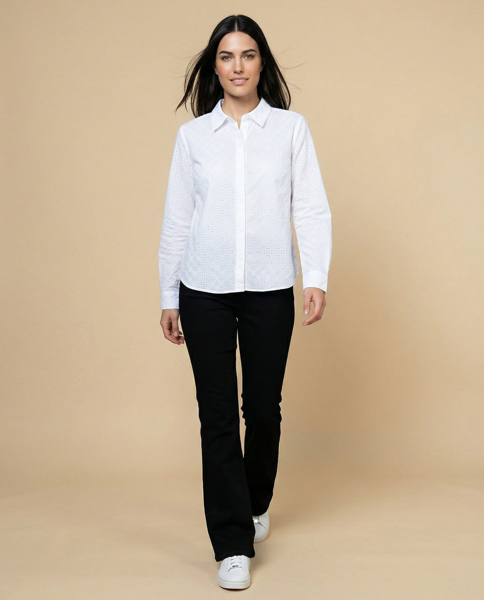 Camisa manga larga con textura de puntos en relieve - Blanco 34_912H010_BLA114001_5