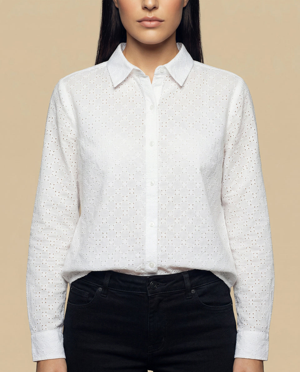 Camisa manga larga con textura de puntos en relieve - Blanco 34_912H010_BLA114001_7