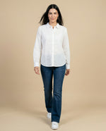 Camisa manga larga con textura de puntos en relieve - Blanco