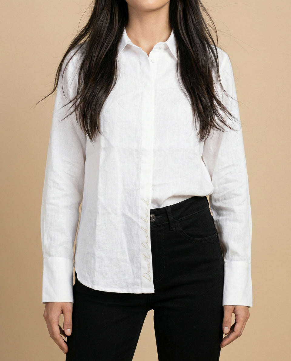 Camisa camisera manga larga con mezcla de lino - Blanco 34_912H012_BLA114001_3