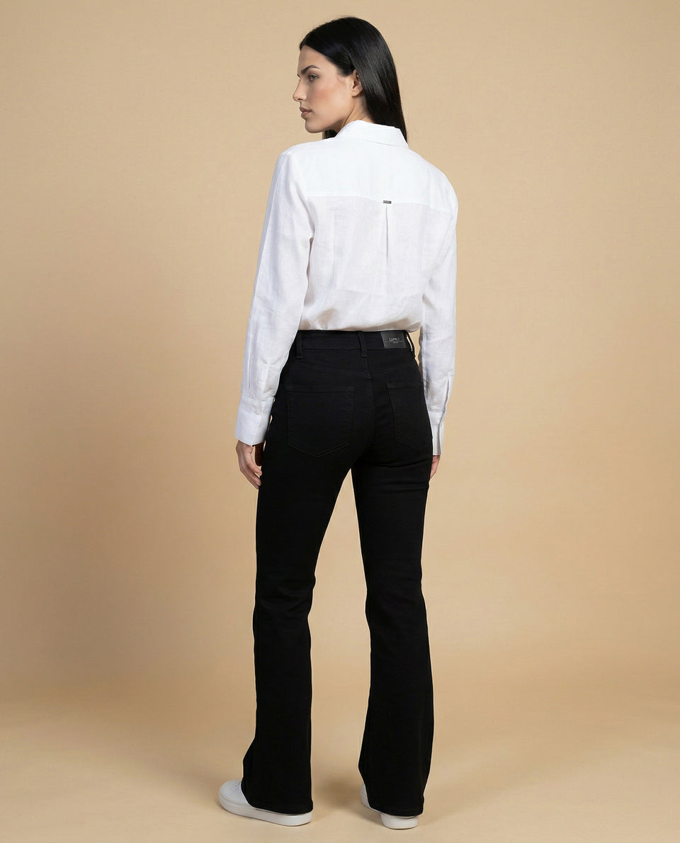 Camisa camisera manga larga con mezcla de lino - Blanco 34_912H012_BLA114001_4