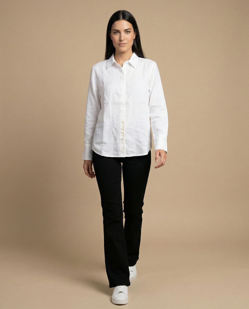 Camisa camisera manga larga con mezcla de lino - Blanco 34_912H012_BLA114001_5