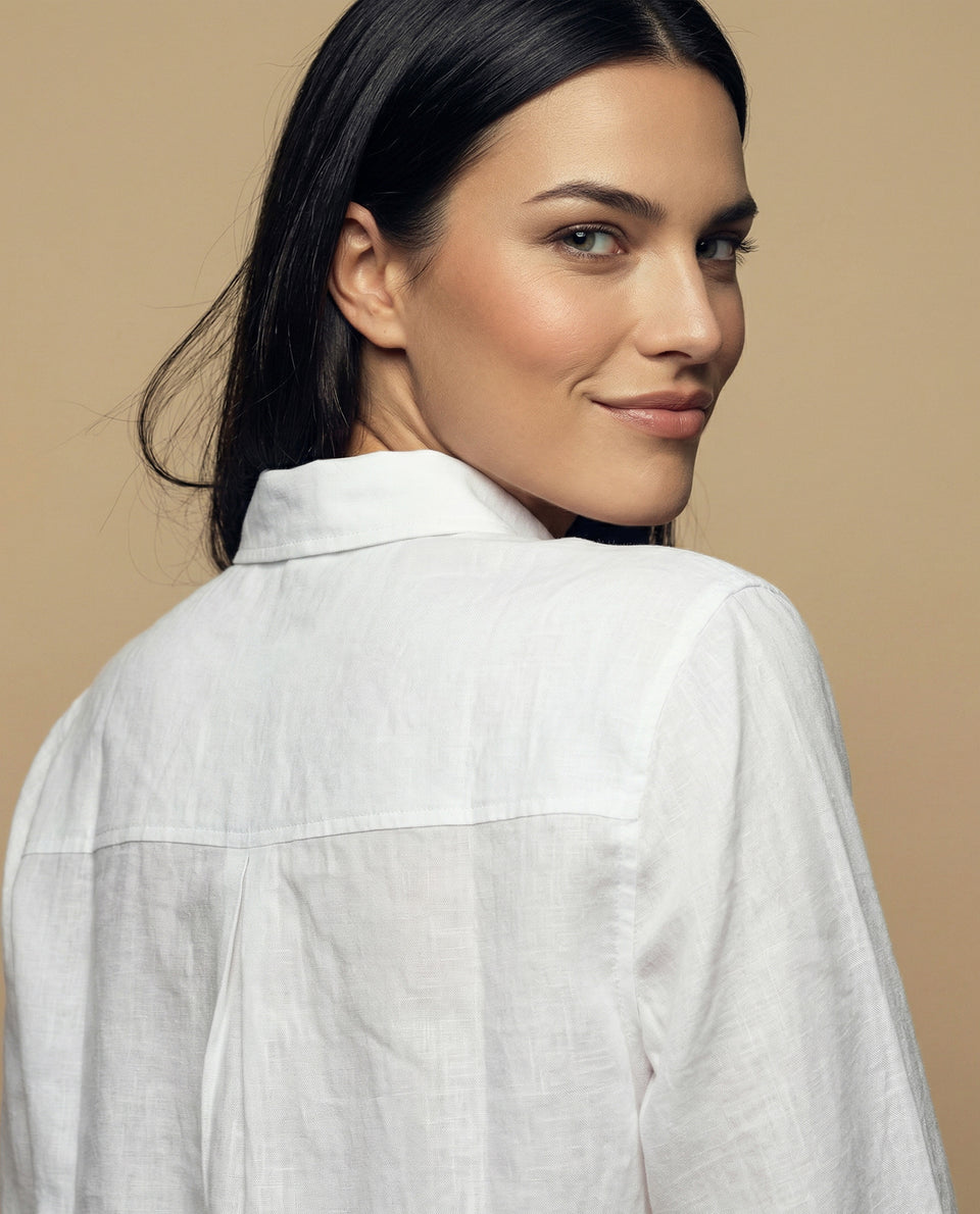 Camisa camisera manga larga con mezcla de lino - Blanco 34_912H012_BLA114001_6