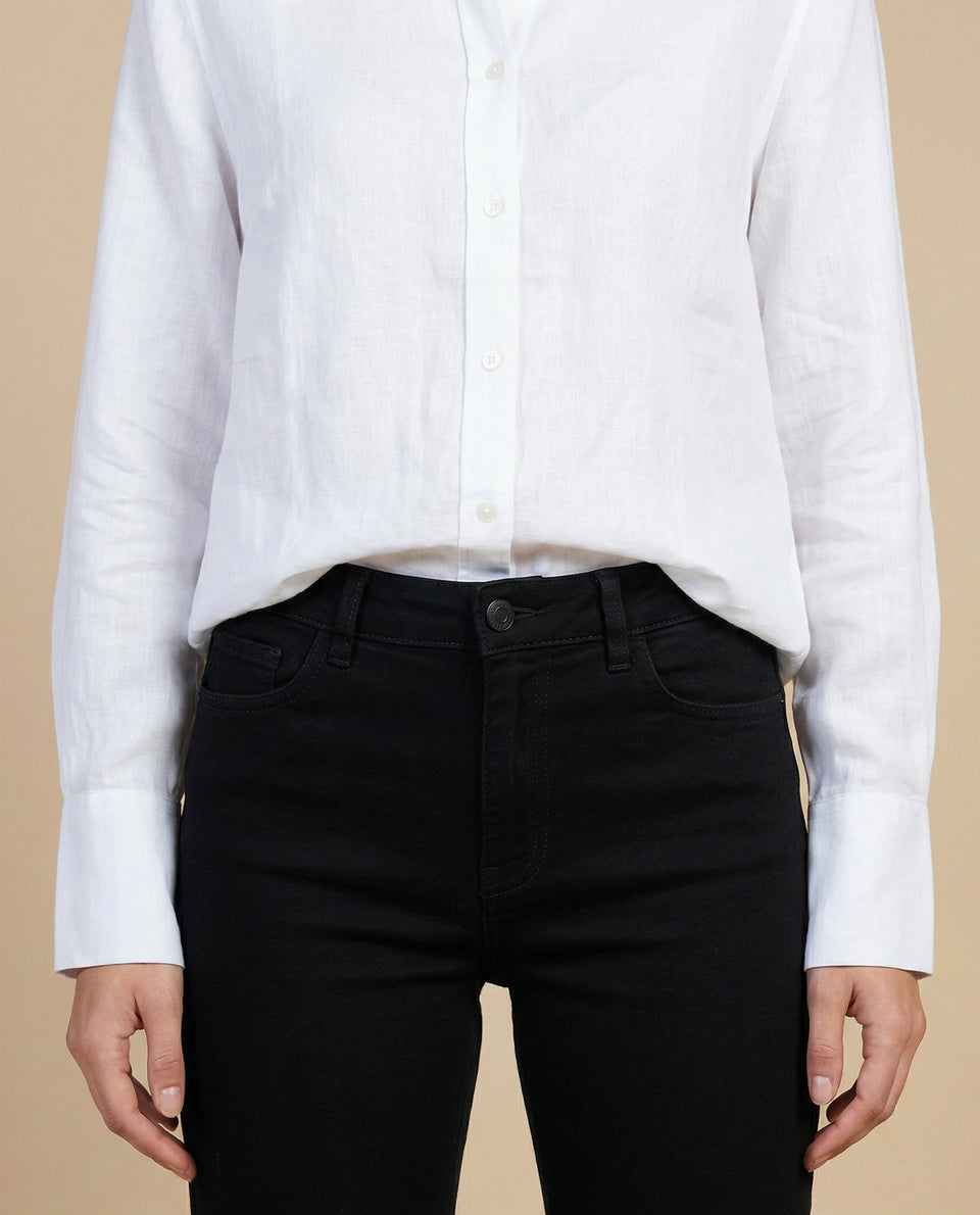 Camisa camisera manga larga con mezcla de lino - Blanco 34_912H012_BLA114001_7