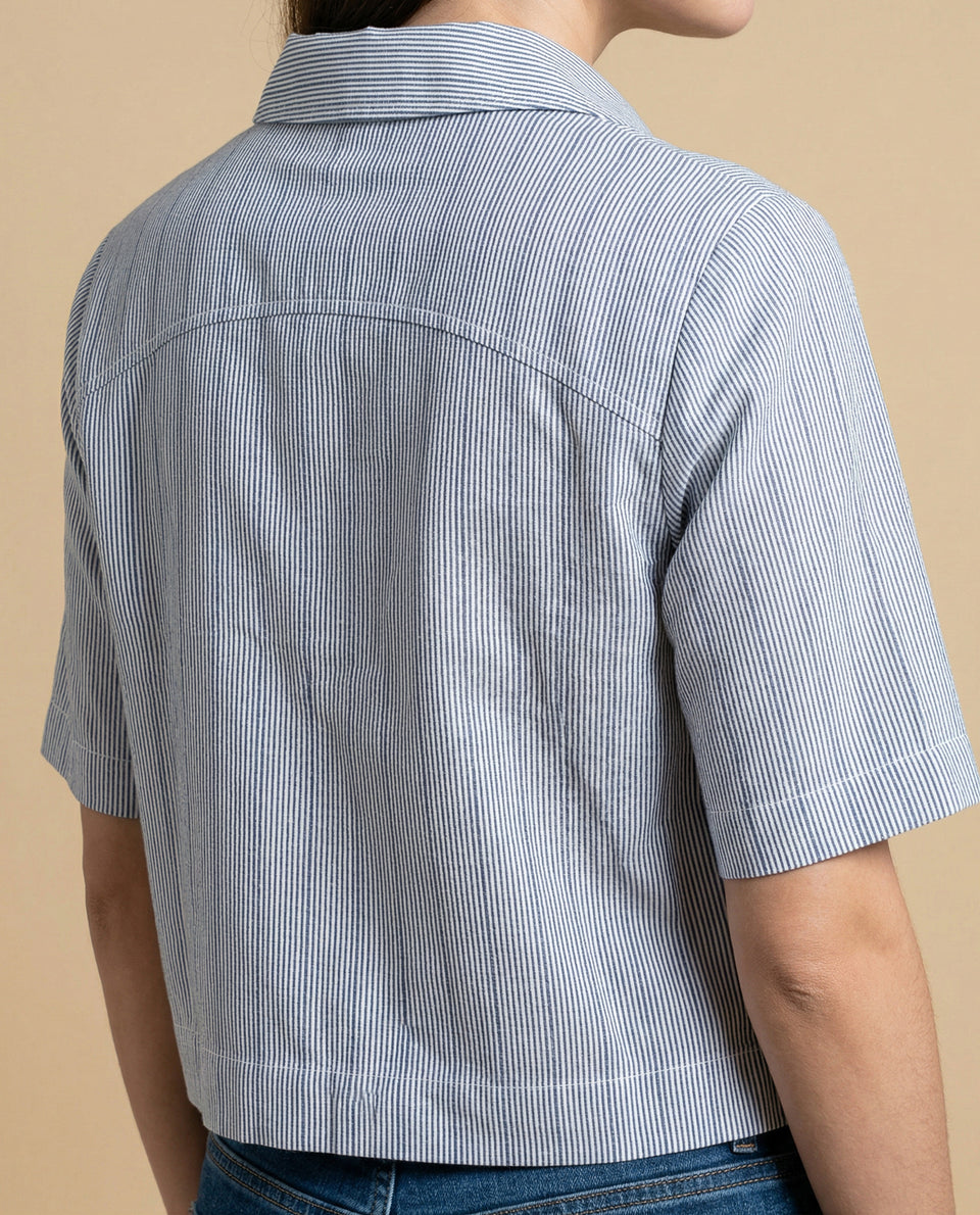 Camisa manga 3/4 cuello camisero - Azul 34_912H014_AZU193831_6