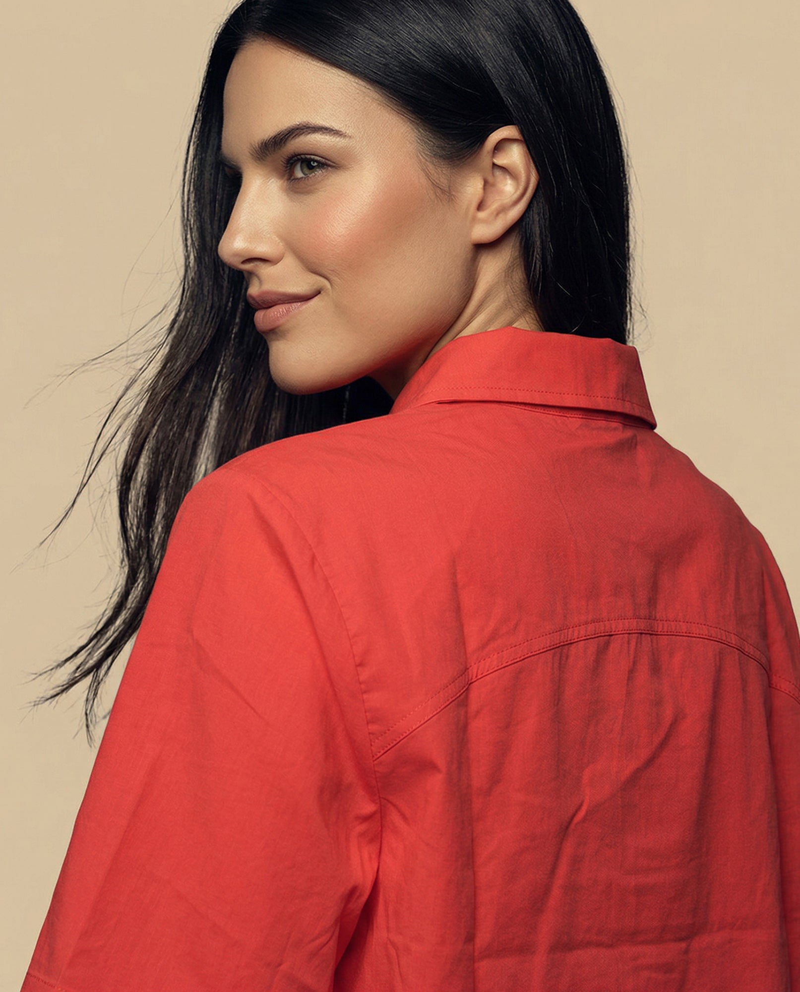 Camisa manga 3/4 cuello camisero - Rojo 34_912H014_ROJ181664_6