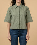 Camisa manga 3/4 cuello camisero - Verde
