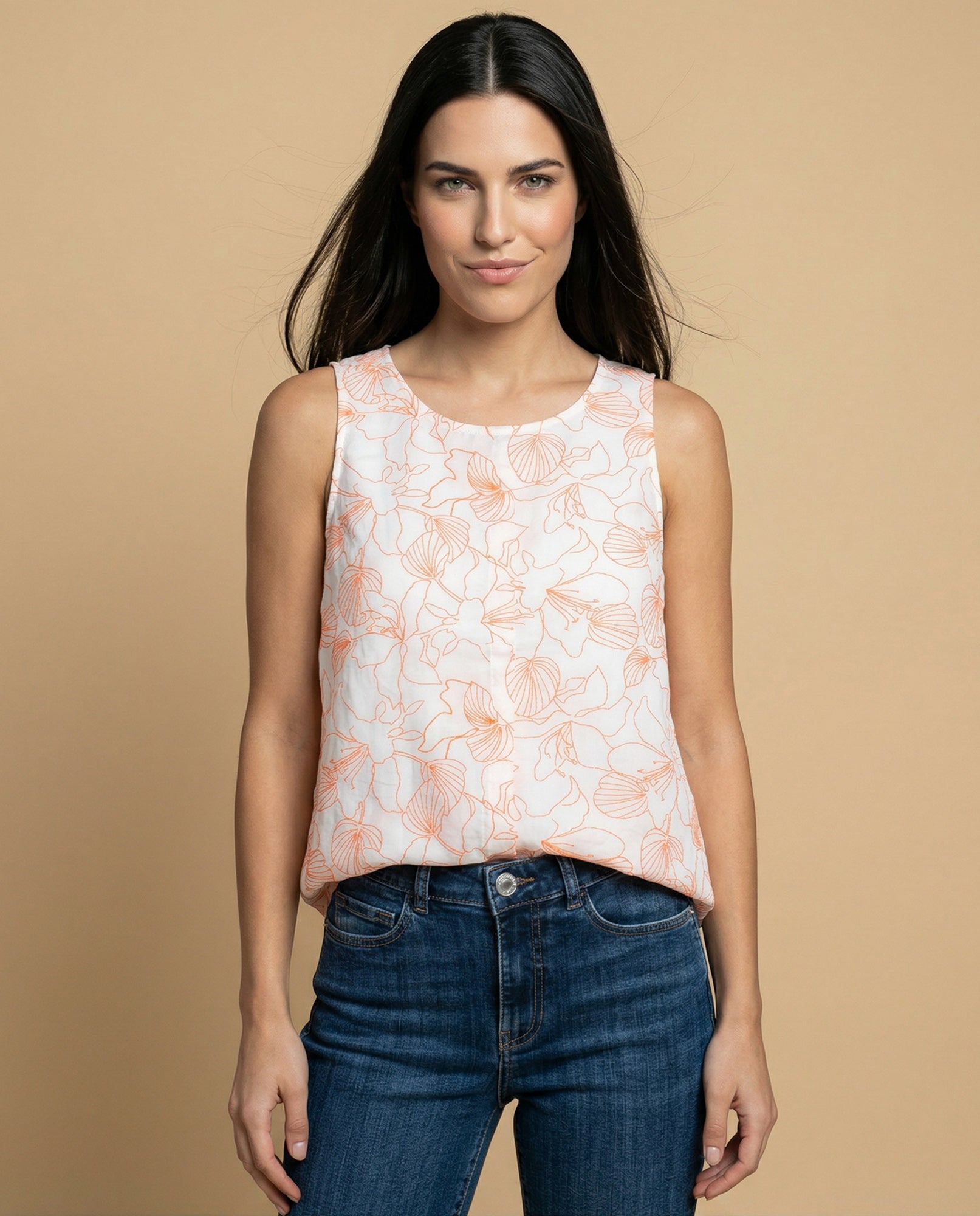 Camisa manga sisa con bordado floral - Crudo 34_912H015_CRU144500_0