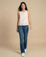 Camisa manga sisa con bordado floral - Crudo