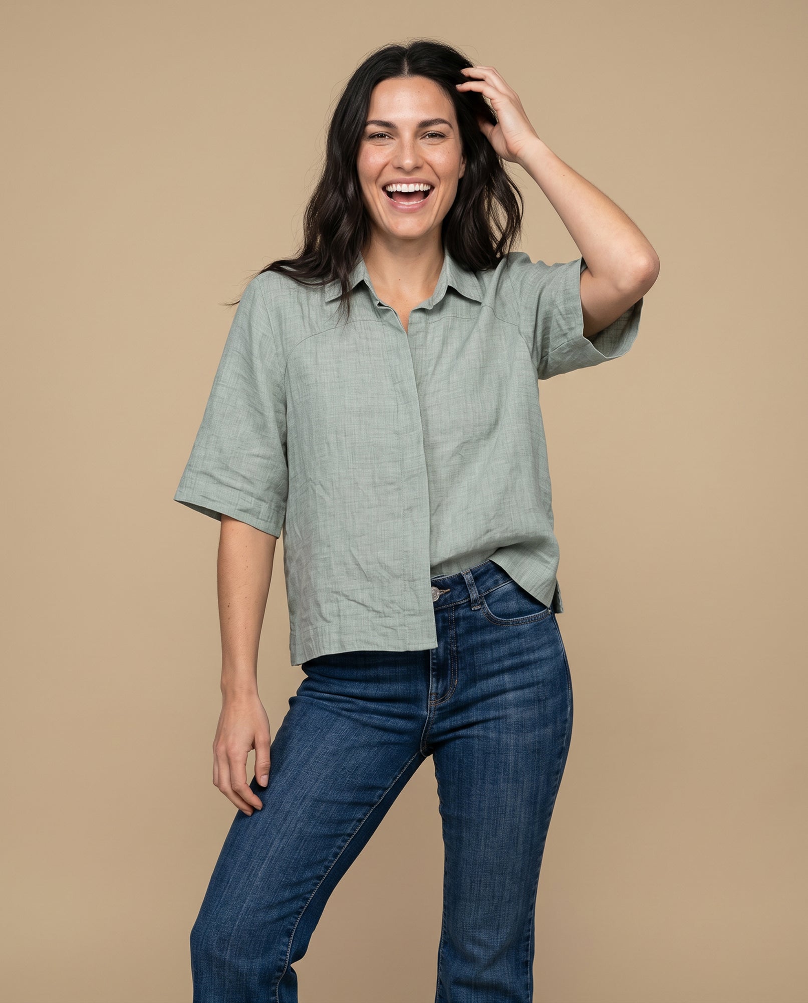 Camisa manga corta fit recto - Verde 34_912H032_VER176009_0