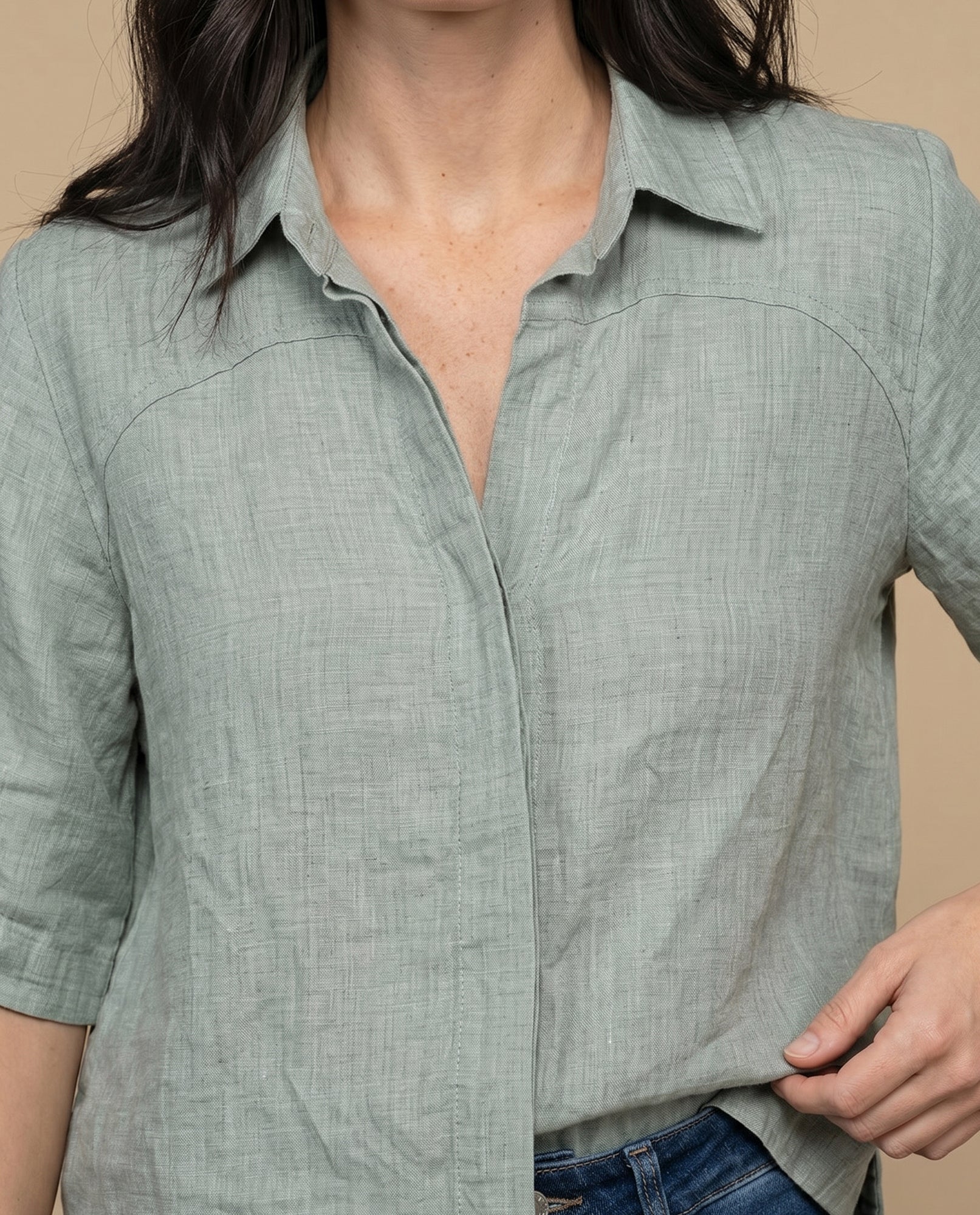 Camisa manga corta fit recto - Verde 34_912H032_VER176009_3