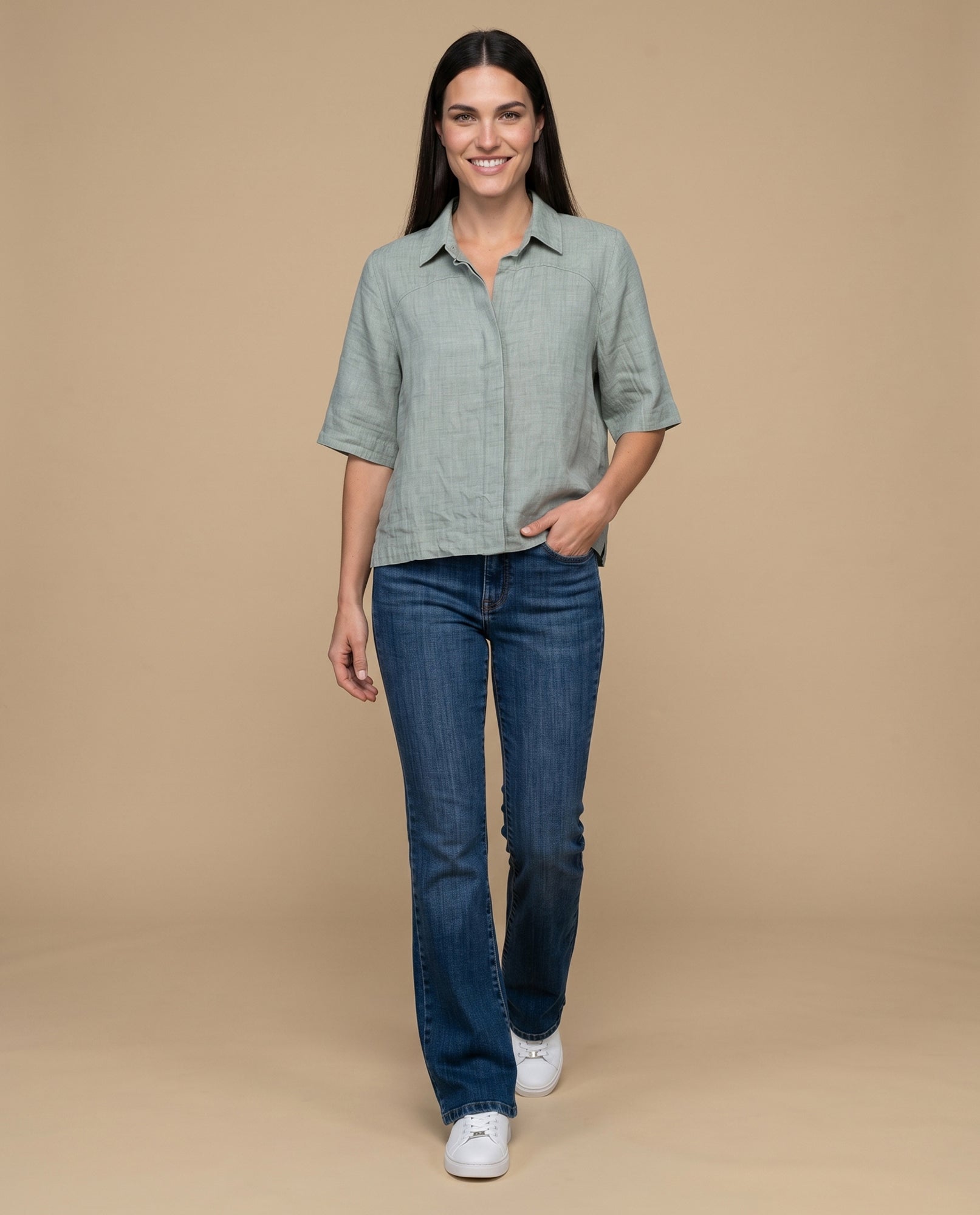 Camisa manga corta fit recto - Verde 34_912H032_VER176009_5