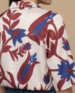 Camisa manga corta estampada flores - Café