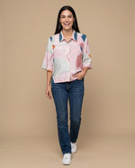 Camisa manga larga floral viscosa - Crudo