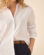 Camisa clásica manga larga para mujer - Blanco