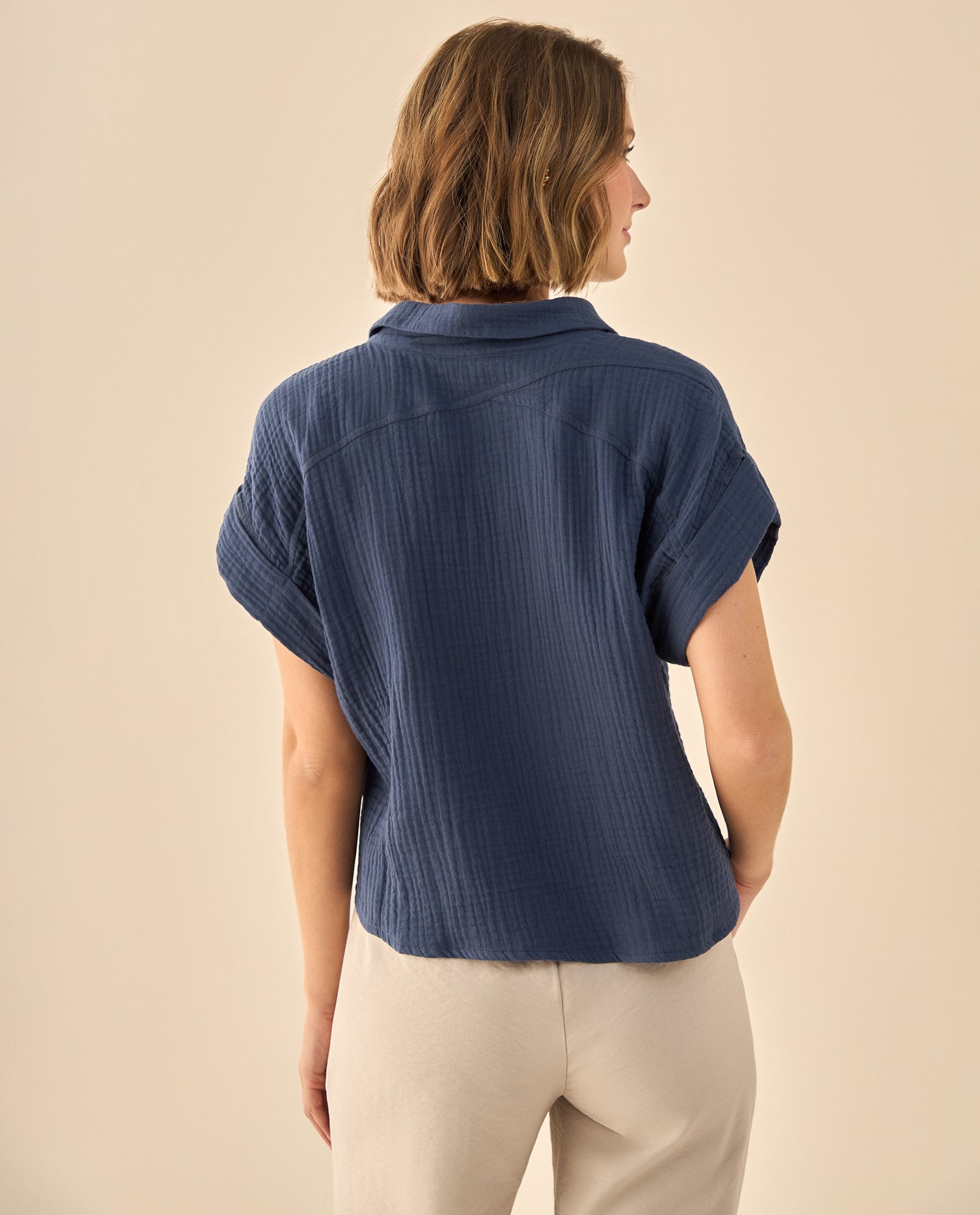 Camisa con Textura Acanalada - Azul 34_913G009_AZU194024_4