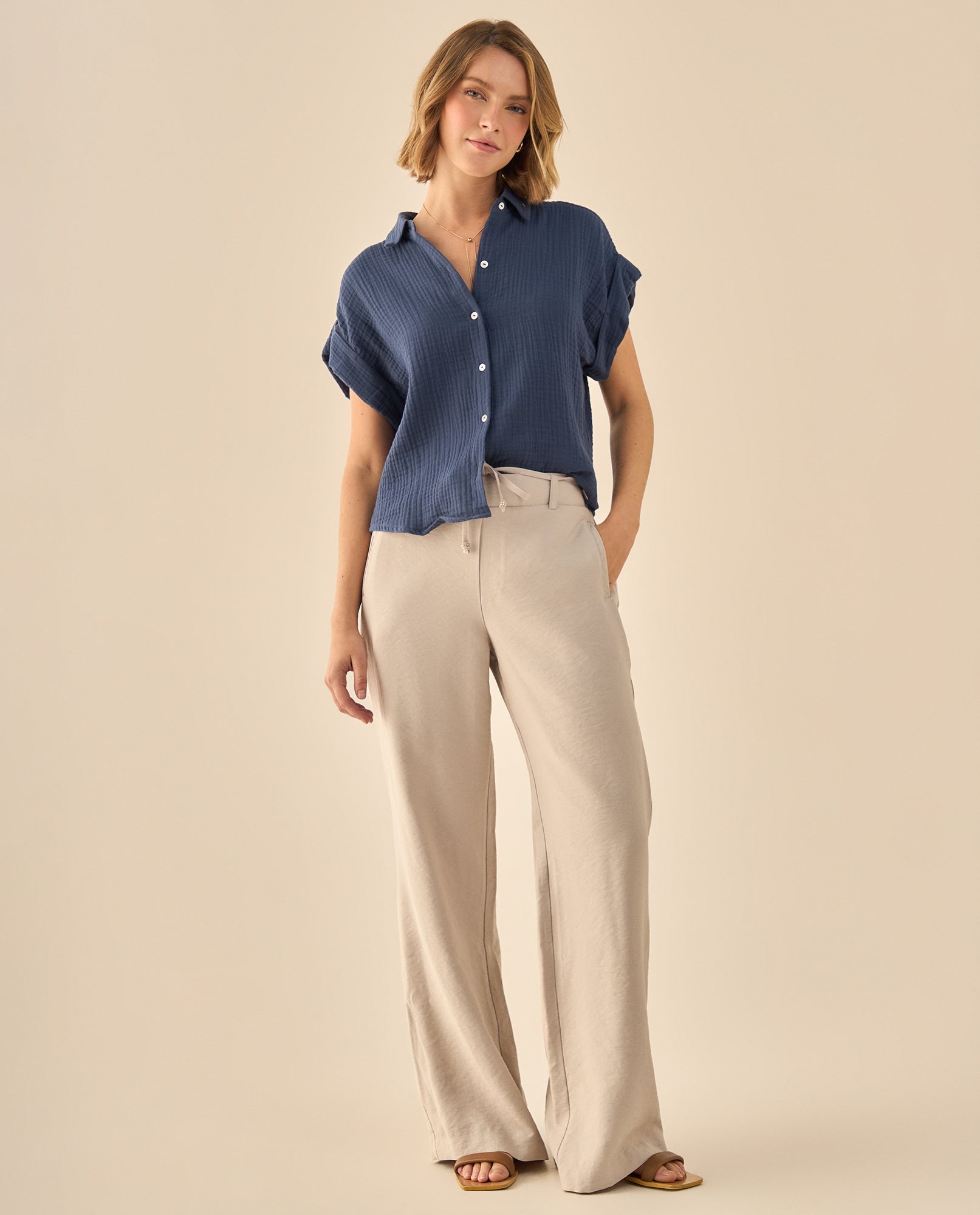 Camisa con Textura Acanalada - Azul 34_913G009_AZU194024_5