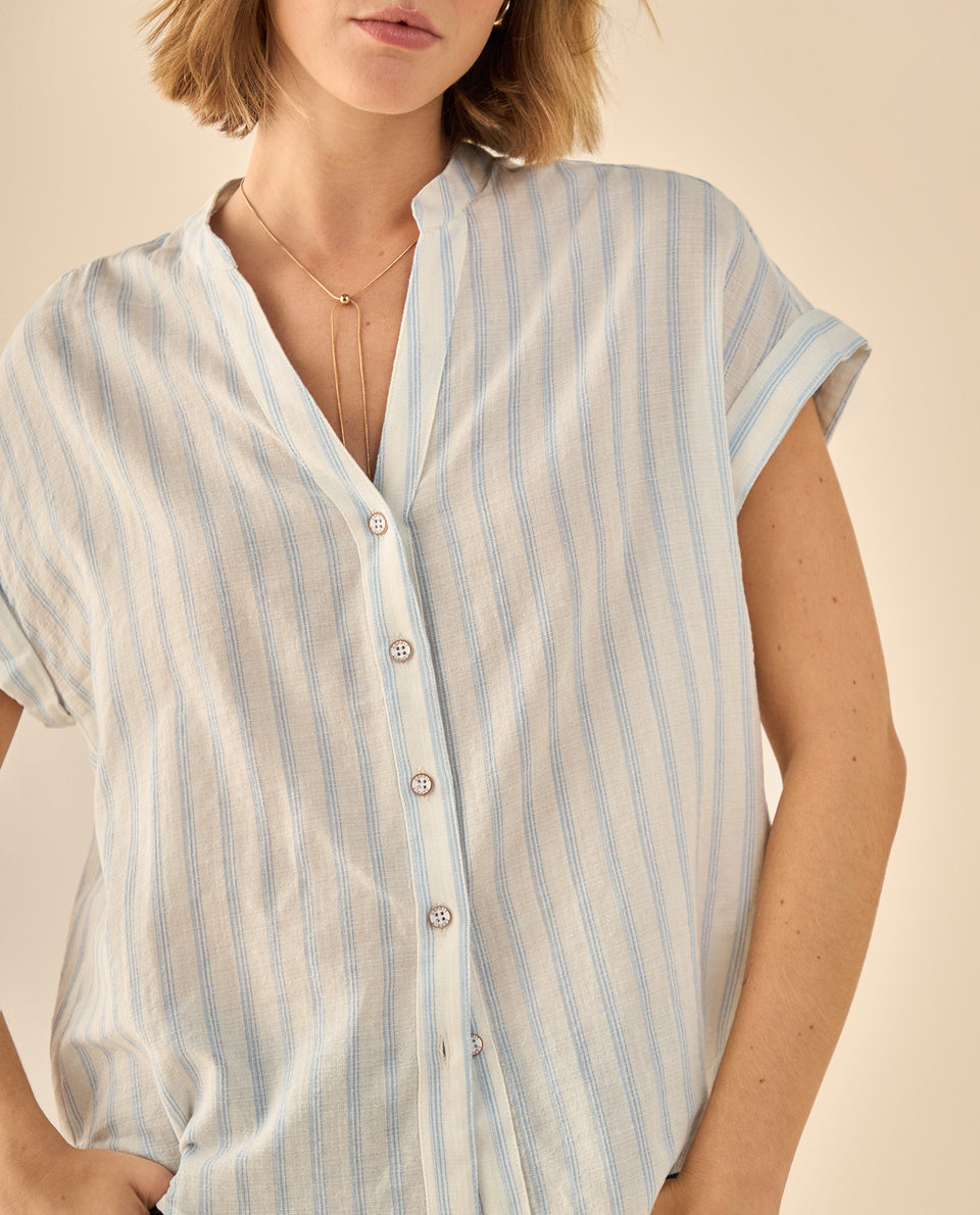 Camisa de Rayas Corte Oversized - Blanco 34_913G014_BLA110601_3