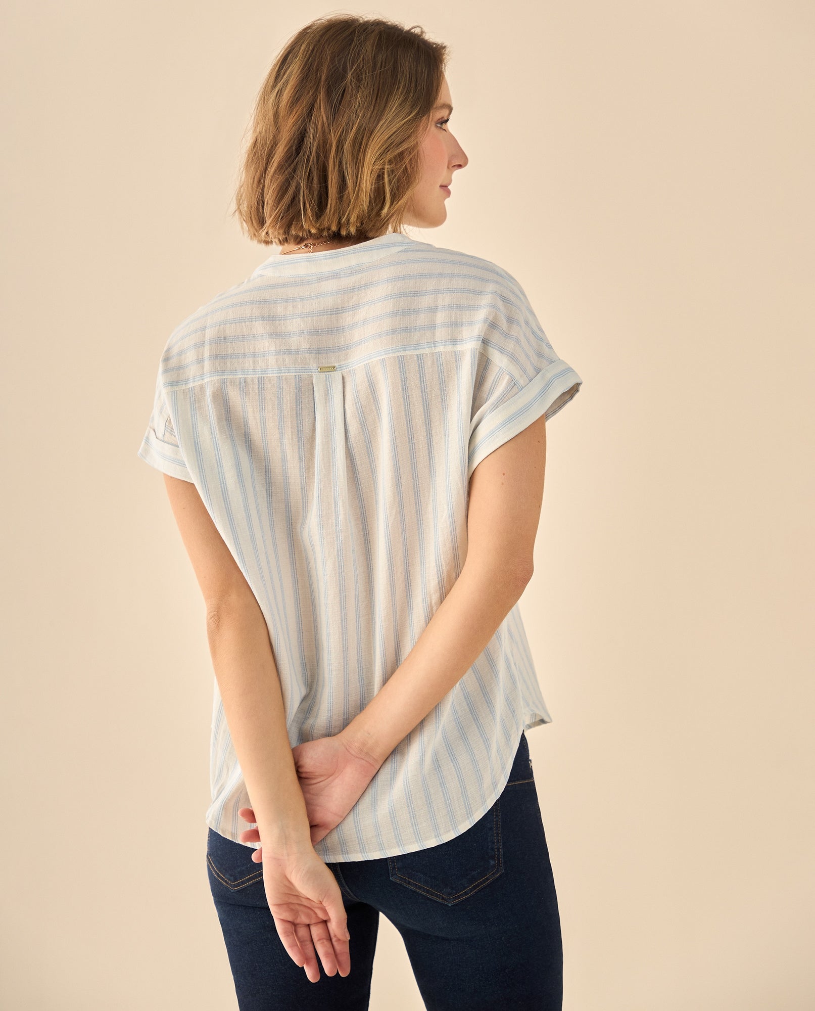 Camisa de Rayas Corte Oversized - Blanco 34_913G014_BLA110601_4