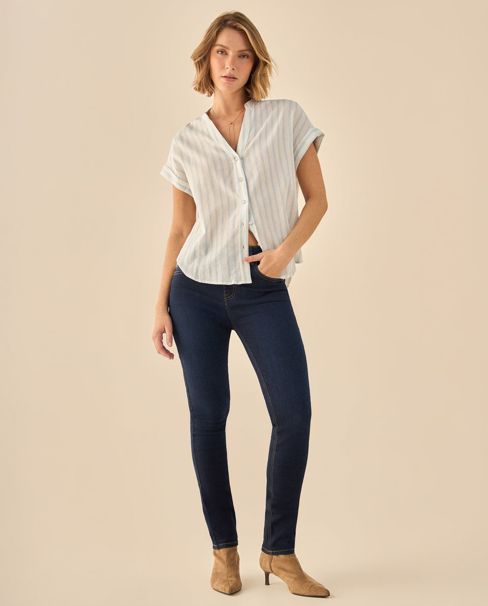 Camisa de Rayas Corte Oversized - Blanco 34_913G014_BLA110601_5