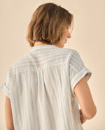 Camisa de Rayas Corte Oversized - Blanco