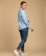 Camisa con Estampado Floral Delicado - Azul
