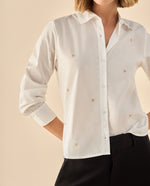 Camisa clásica de manga larga para mujer  - Blanco