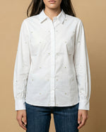 Camisa manga larga con estampado continuo - Beige