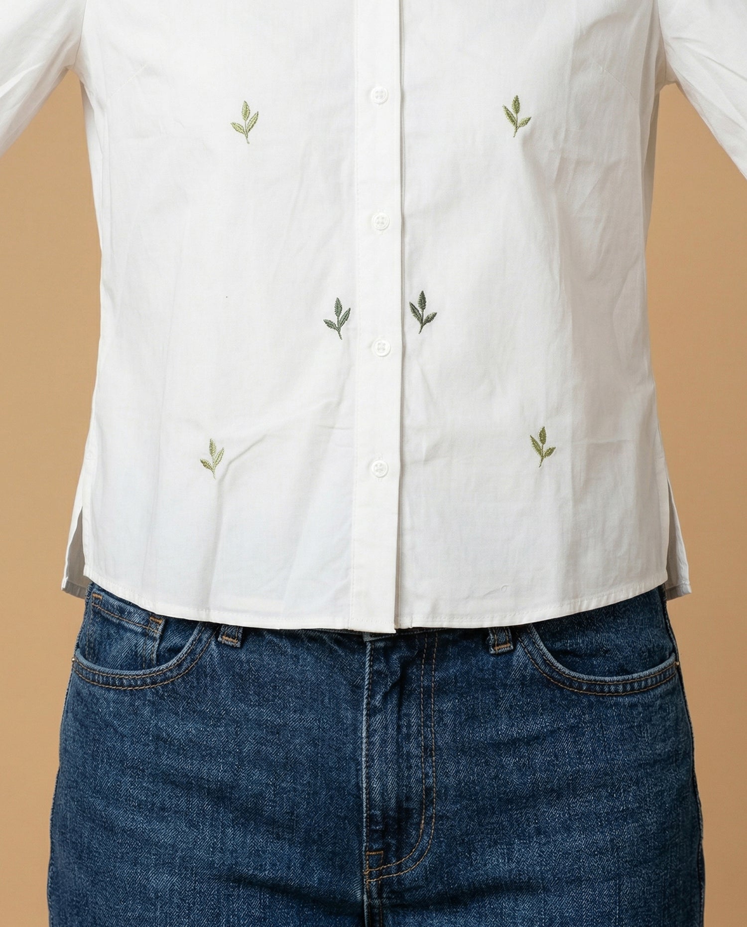 Camisa manga larga con estampado continuo - Verde