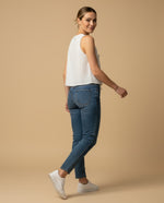 Chaleco crop top con cordones ajustables para mujer - Crudo