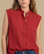 Camisa manga sisa clásica rayón - Rojo