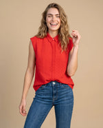 Camisa manga sisa cuello polo - Rojo