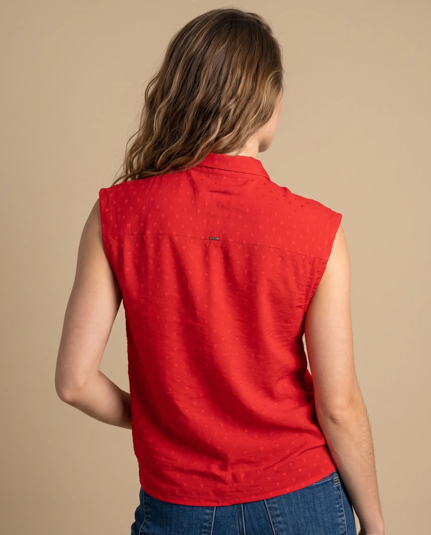 Camisa manga sisa cuello polo - Rojo