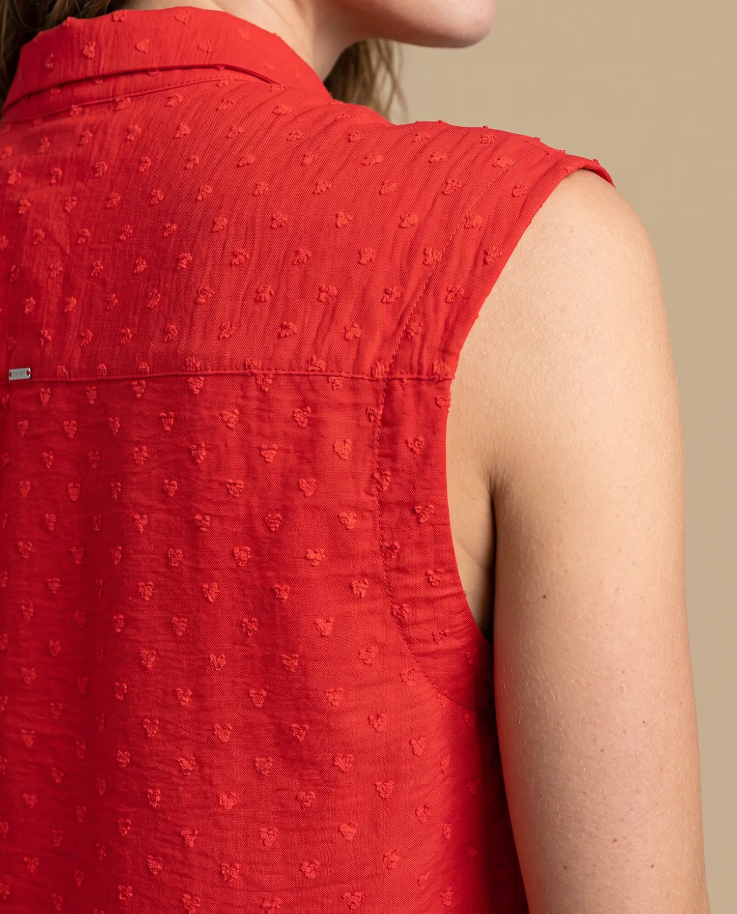 Camisa manga sisa cuello polo - Rojo
