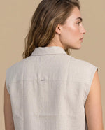 Camisa lino viscosa manga sisa - Beige
