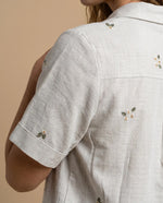 Camisa manga corta bordada algodón - Verde