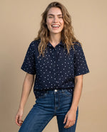 Camisa manga corta lunares azul - Azul