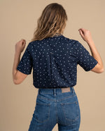 Camisa manga corta lunares azul - Azul